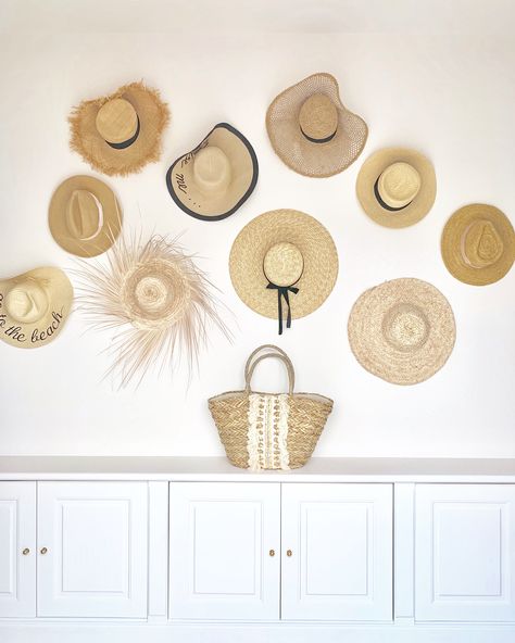 Estoril Portugal, Hat Wall, Shore House, Beach Hats, Hat Display, Basement Bedrooms, Straw Hats, Custom Made Furniture, Coastal Cottage