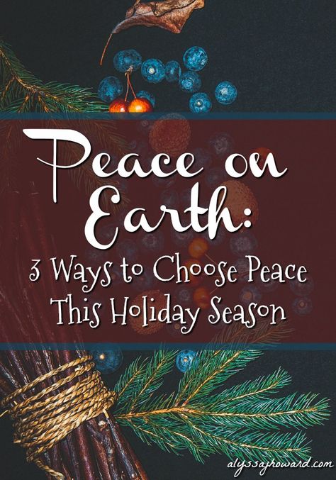 Peace on Earth: 3 Ways to Choose Peace This Holiday Season | alyssajhoward.com Advent Quotes Christmas, Peace Definition, Verses About Peace, Life Reminders, Choose Peace, Christmas Devotional, Prayer Stations, Peace Christmas, Narrow Road