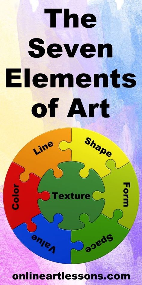 Art For Elementary Students, Elements Of Art Texture, Elements Of Art Space, 7 Elements Of Art, Elements Of Art Line, 7 Elements, Art Theory, Art Basics, Art Worksheets