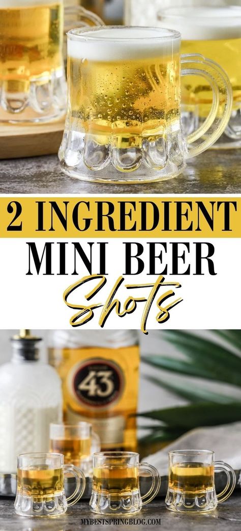 Learn how to make Mini Beer Shots with our step-by-step Liquor 43 recipe! These charming shots, served in miniature mugs, offer a playful, delicious spin on traditional cocktails. Perfect for parties and gatherings, our guide will show you how easy it is to impress your guests with these creative, bite-sized treats. Don't miss out on crafting these irresistible Mini Beer Shots. Liquor 43, Mini Beer Shots, Beer Shots, Refreshing Drinks Alcohol, Xmas Drinks, Beer Shot, Christmas Shots, Alcoholic Desserts, Dessert Shots