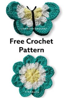 Appliques Au Crochet, Crochet Butterfly Free Pattern, Crochet Butterfly Pattern, Crochet Embellishments, Butterfly Tutorial, Crochet Keychain Pattern, Crocheted Flowers, Crochet Butterfly, Crochet Clothes For Women