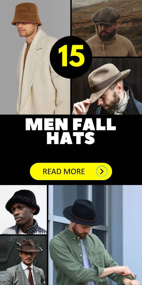 Make a style statement this fall with our diverse range of men's fall hats. Whether you're looking for fashion-forward crochet and knitting patterns or classic styles, we have the perfect hat for you. Embrace the warmth and comfort of autumn with hats that exude style and versatility. Stay organized with our storage ideas, ensuring your hats are protected and easily accessible Hats For Men Over 50, Trilby Hat Men Style, Fedora Hat Outfit Fall, Trilby Hat Men, Hat Outfit Men, Fedora Hat Outfits, Mens Fashion Fall Casual, Round Face Men, Fall Hat