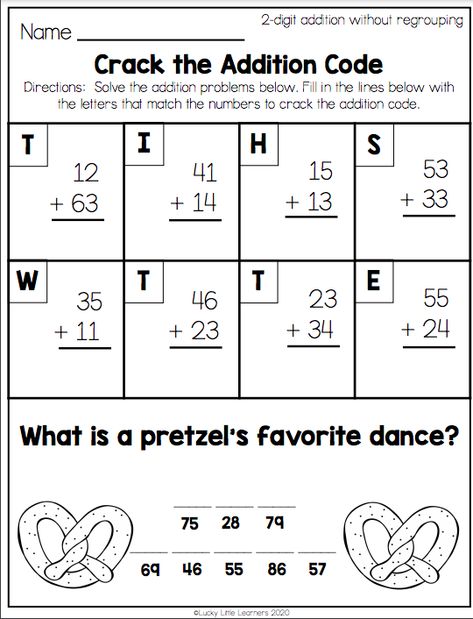 Whether you're teaching regrouping yet or not we teachers are always trying to find a way to help the steps to addition and subtraction stick. A quick print and run to your copier and you will be all set to practice this skill. In this 2nd grade math worksheet bundle, you'll find plenty of worksheets that can act as a quick practice or assessment and even a few where students get to crack the code! Free Math Printables 2nd Grade, 2nd Grade Addition And Subtraction, 2nd Grade Addition, Class Worksheets, Free Preschool Activities, Easy Math Worksheets, Free Math Printables, Math Fact Practice, Math Blocks