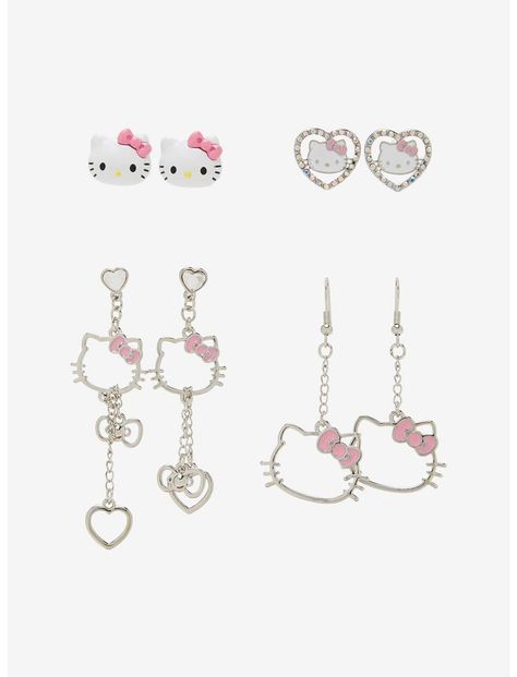 Hello Kitty Bling Earring Set | Hot Topic Hot Topic Hello Kitty Earrings, Hello Kitty Wishlist, Hellokitty Earrings, Hot Topic Earrings, Hello Kitty Hair Clips, Hello Kitty Party Favors, Christmas Wishlist Ideas, Hello Kitty Wedding, Kawaii Bracelet