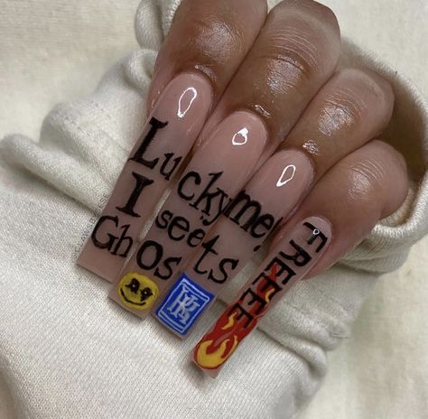 Baddie Nails With Initials, Short Gel Nails, Nude Nail Designs, Baddie Nails, Claw Nails, Dope Nail Designs, Unique Acrylic Nails, Gel Nail Designs, Square Acrylic Nails