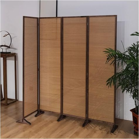 4 Panel Japanese Room Divider Portable, Bamboo Foldable Heavy Duty Partition Privacy Screen, 4.2 4.6 4.9 5.2 5.6 5.9 Ft High, Inside/Office/Dinning Room Temporary Wall (Size : Tall 130cm/4.2ft) : Amazon.co.uk: Home & Kitchen Bamboo Partition Wall, Japanese Divider, Room Divider Ideas Diy Cheap, Wooden Partition Design, Japanese Room Divider, Wood Partition, Portable Partitions, Wooden Partitions, Bamboo Room Divider