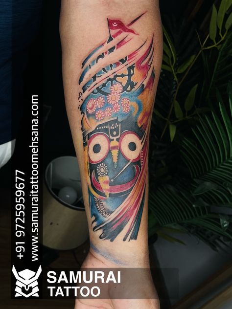 Jagannath Tattoo Design, Mataji Tattoo, Jai Jagannath, Tattoo Band, Band Tattoo Designs, Lord Jagannath, Tattoo Inspiration Men, Animal Stencil, Arm Band Tattoo