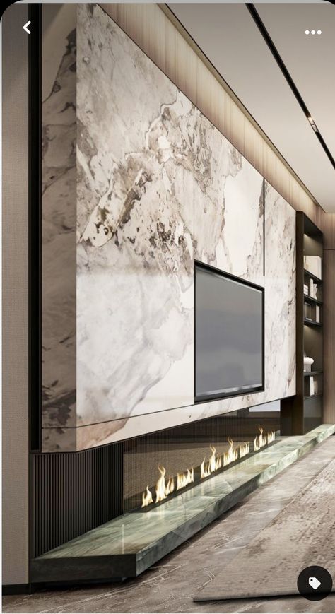 Tv Accent Wall Ideas, Tv Accent Wall, Fireplace Modern Design, Tv Fal, Electric Fireplace Wall, Accent Wall Ideas, Contemporary Living Room Design, Fireplace Tv Wall, Tv Wand