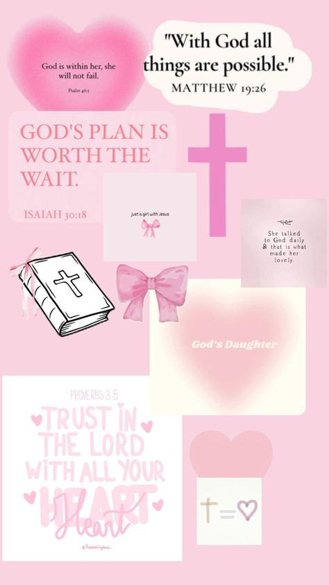 Pink Bible Verse Wallpaper Iphone, Pink Wallpaper Bible Verse, Cute Jesus Wallpaper Iphone Wallpapers, Pink God Wallpapers, Girly Bible Verses, Pink Jesus Wallpaper, Bible Verse Collage, Girly Christian Wallpaper, Pink Lock Screen