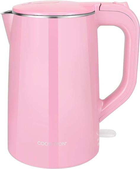 Amazon.com: COOKTRON 1.7L Electric Kettle Quiet, Double Wall Hot Water Boiler BPA-Free, Quiet Boil and Cool Touch Tea Kettle, Cordless with Auto Shut-Off & Boil Dry Protection, 1500W Fast Boiling, Pink: Home & Kitchen Pink Kettle, Water Boiler, Pink Kitchen, Kitchen Plans, User Guide, Tea Kettle, Glass Ceramic, Small Kitchen Appliances, Electric Kettle