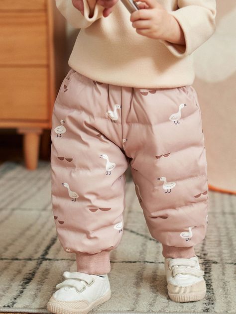 Baby Dior, Kids Winter Fashion, Baby Light, Printed Jogger Pants, Tiny Clothes, Girls Joggers, Light Down, Girls Cartoon, Baby Pants