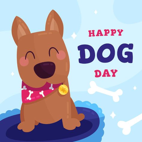 Free Vector | National dog day illustration World Rabies Day, Happy National Dog Day, National Dog Day, Akita Dog, Day Illustration, Dog Happy, Dog Day, Man And Dog, Creative Painting