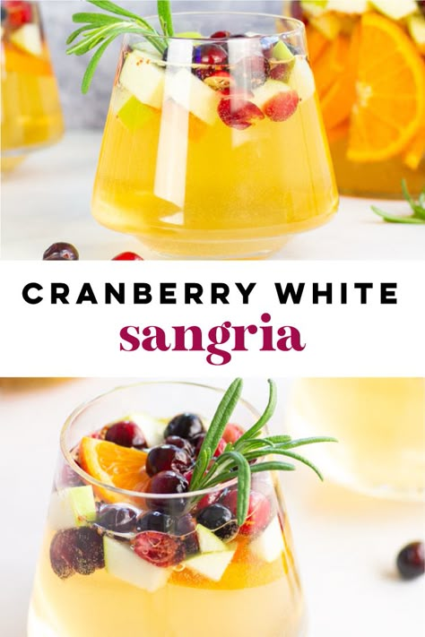 Thanksgiving Sangria Recipes White Wines, White Cranberry Sangria, White Christmas Sangria Recipe, Pomegranate Sangria Recipes, Easy White Sangria Recipe, Christmas Sangria Recipes, Pomegranate Sangria, Thanksgiving Sangria, Orange Sangria