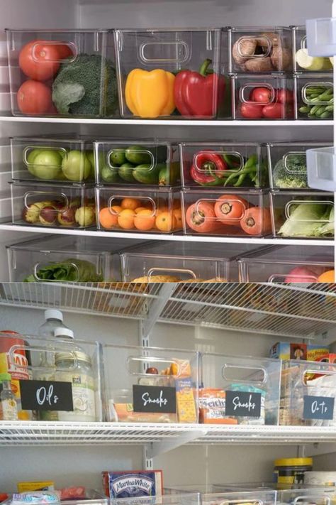 For £20.99!!! This clear plastic organizer on Amazon is perfect for organizing your fridge as it is stackable... Organizing Fridge, Organised Fridge, Freezer Cabinet, Pantry Freezer, Fridge Organizer, Fridge Organisers, Fridge Storage, Plastic Organizer, Cabinet Drawer