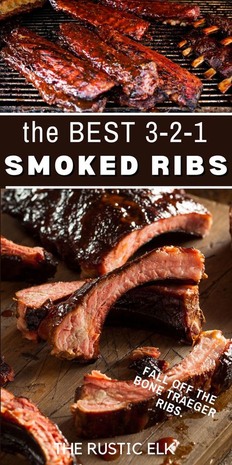 Grab your pit boss or traeger and get started with this amazing recipe for smoked pork ribs! They're delicious, fall off the bone tender, and so good. Perfect for your summer grilling project or backyard bbq! Pellet Grill Ribs, Pit Boss Pellet Grill Recipes, Cooking Pork Ribs, Babyback Ribs Recipe, Pellet Smoker Recipes, Pork Ribs Grilled, Smoked Beef Ribs, Beef Back Ribs, Traeger Grill Recipes