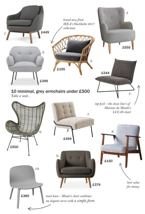 10 minimal, Scandinavian-style armchairs for under £500 - cate st hill Armchairs Living Room Modern, Ikea Armchair, Nails Grey, Ideas For Nails, Scandinavian Armchair, Upholstery Armchair, Comfy Armchair, Living Room Upholstery, Chair Design Modern