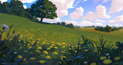 Open fields concept art Environment Sketch, Environment Painting, Arte Indie, Landscape Concept, Seni Cat Air, Landscape Background, Lukisan Cat Air, Landscape Scenery, Landscape Drawings