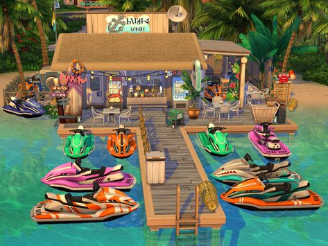 Sims 4 Restaurant, Boat Restaurant, Sims 4 Houses Layout, Lotes The Sims 4, Sims Challenge, The Sims 4 Lots, San Myshuno, Sims 4 Speed Build, Sims 4 Traits