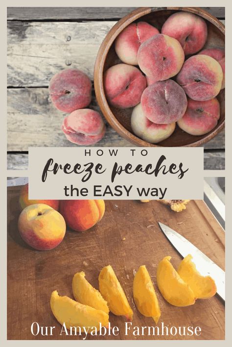 How To Freeze Peaches. When you don't have the time or it's just too hot to can your beautiful peaches, freeze instead!  It's fast and oh so easy.  Learn how to put up 20+ lbs. of peaches for the winter the easiest, healthiest way. #howto #peaches #nosugar #freeze Best Way To Freeze Peaches, Freezing Peaches Easy, Peaches Freezing Easy, How Do You Freeze Fresh Peaches, Preserving Peaches In Freezer, Freezing Peaches, Fresh Peach Recipes, Freezing Fruit, Canning Peaches