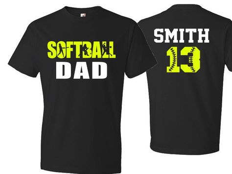 Softball Dad Shirt | Short Sleeve Softball Shirt | Softball Dad Spirit Wear | Custom Softball Shirt | Customize your team & colors by GavinsAllyeDesigns on Etsy Softball Shirts For Dads, Softball Dad Shirts, Softball Apparel, Custom Softball Shirts, Softball Shirt Designs, Softball Things, Softball Stuff, Hoodie Customize, Custom Softball