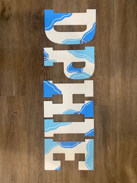 Wood Greek Letters Painted, Painting On Wood Letters Cute Ideas, Wood Sorority Letters, Painted Letter Designs, Kd Letters Painted, Painted Greek Letters Ideas, Adpi Letters Painted, Phi Mu Letters Painted, Painting Sorority Letters