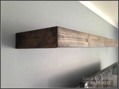 shelf makeover. Wrap Ikea floating shelves with wood. Ikea Lack Shelf Ideas, Lack Shelves, Clever Decor, Ikea Deco, Lack Shelf, Ikea Lack Shelves, Unpainted Furniture, Pottery Barn Look, Ikea Floating Shelves