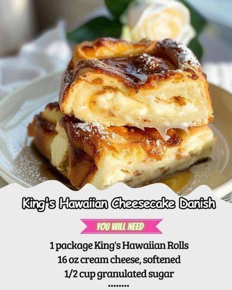 Hawaiian Cheesecake Danish, Cheesecake Danish, Hawaiian Cheesecake, Hawaiian Desserts, King Hawaiian Rolls, Kings Hawaiian, Canned Biscuits, King Food, Hawaiian Rolls