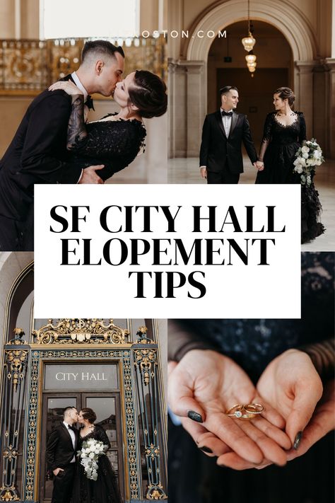 Are you dreaming of a San Francisco City Hall wedding? Eloping in SF City Hall is a great way to have a small intimate wedding on a budget. In this post, you'll learn how to elope in San Francisco City Hall, what type of SF City Hall elopements you can have, and you'll see gorgeous San Francisco City Hall elopement photos that will inspire your SF City Hall wedding. To plan your dream SF City Hall wedding, read this post! For SF City Hall wedding photos like these, reach out to book! Small San Francisco Wedding, City Hall Wedding San Francisco, City Hall Elopement Photos, San Francisco City Hall Wedding Photos, Engaged Poses, Sf City Hall Wedding Photography, City Wedding Aesthetic, City Hall Marriage, Sf City Hall Elopement