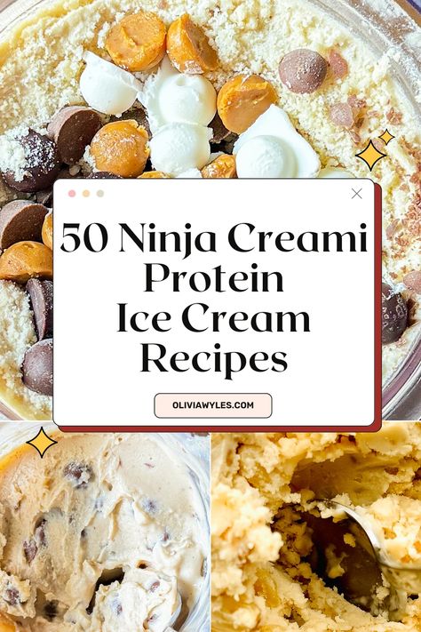 In this post, you'll find a collection of Ninja Creami Protein Ice Cream Recipes that are easy, delicious, and packed with protein. Explore recipes for keto, vegan, dairy-free, and low-carb protein ice cream options, plus tips on adding your favorite protein powder or shake to boost any recipe. Save this post for later to learn more about Ninja Creami protein ice cream ideas, high-protein desserts, customizable ice cream recipes, and creative ways to use your Ninja Creami for healthier treats. Ninja Cremini Ice Cream Protein, Pistachio Protein Ice Cream, Ninja Creami Recipes Low Calorie High Protein, High Protein Ice Cream Ninja Creami, Core Power Ninja Creami, Ninja Creami Ice Cream Recipes Protein Powder, Macro Friendly Ninja Creami Recipes, Cremi Ninja Recipes Protein, Protein Powder Ninja Creami Recipes