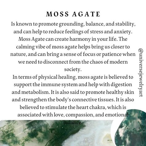 Moss Agate Benefits, Moss Agate Meaning, Crystal Knowledge, Green Patterns, Agate Meaning, Moss Agate Jewelry, Earthy Green, Green Moss Agate, Help Me Grow