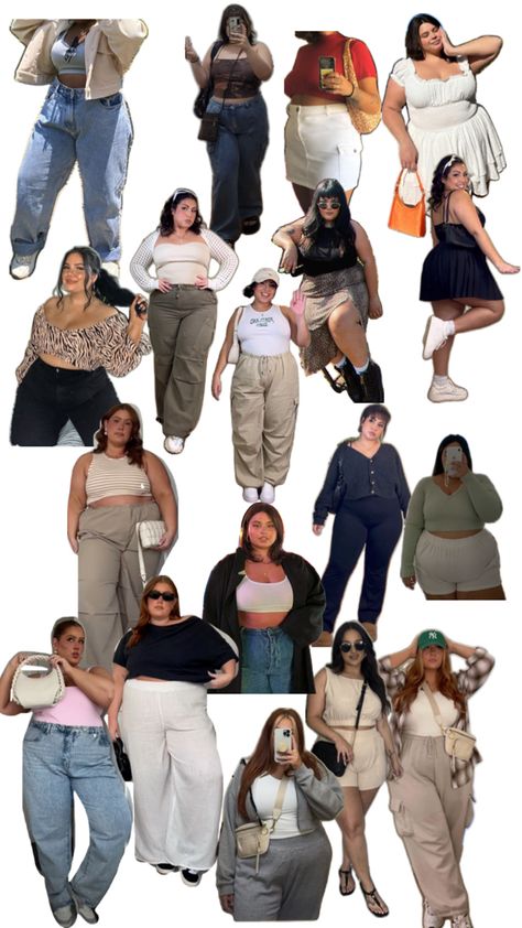 Plus Size Birthday Outfit Ideas, Plus Size Birthday Outfit, Earth Tones Outfit, Chubby Girl Outfits, Chubby Style, Street Style Outfits Casual, Oversized Plaid Shirts, Plus Size Baddie Outfits, Look Plus Size