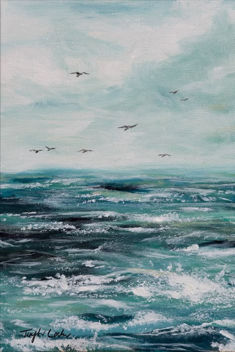 Ocean Landscape Painting, Ocean Wave Painting, Ocean Art Painting, Abstract Ocean Painting, Real Estat, Big Wall Art, Arte Van Gogh, Diy Canvas Wall Art, Ocean Landscape