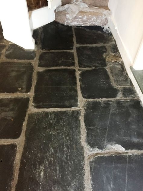 Slate Flagstone Floor, Slate Tile Floor Bathroom, Slate Floor Bathroom, Flagstone Floor, Flagstone Tile, Slate Floors, Grout Paint, Slate Floor, Slate Tile Floor