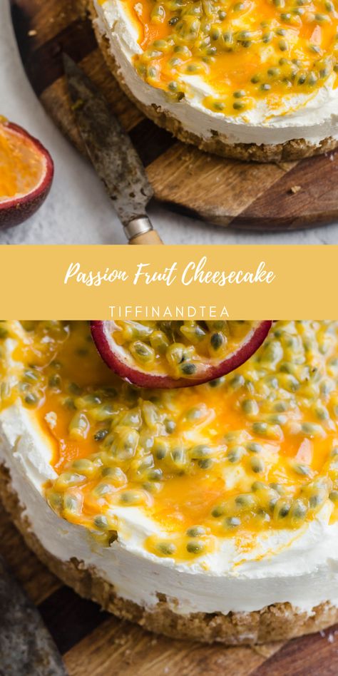 Passion Fruit Mini Cheesecakes, Passionfruit Mousse Cake, Passionfruit Cheesecake No Bake, No Bake Passionfruit Cheesecake, Passion Fruit Cheesecake No Bake, Cheesecake Passion Fruit, Lilikoi Recipe, Grenadella Recipes, Cheesecake Recipes Fruit