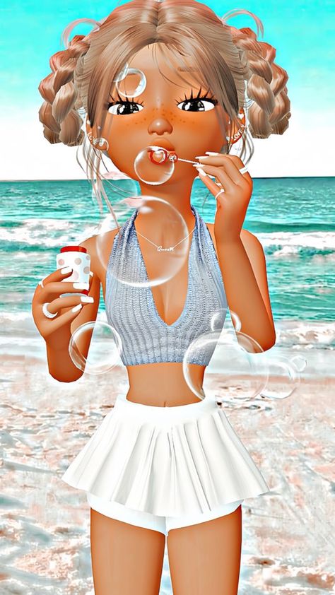 Blonde Hair Cartoon Character, Zepeto Couple Outfit, Zepeto Beach Background, Zepeto Preppy, Aesthetic Zepeto Character, Blonde Hair Cartoon, Zepeto Avatar Ideas, Brown Hair Cartoon, Monkey Costumes