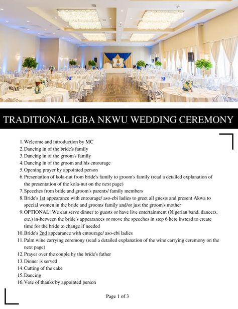 The Ultimate Guide to Nigerian Wedding Traditions For Igbo Weddings - Event Design By BE Nigerian Wedding Reception, Igbo Bride Traditional Weddings, Nigerian Wedding Decor, Traditional Nigerian Wedding, Wedding Program Examples, Kola Nut, Wedding Order Of Events, Igbo Traditional Wedding, Nigerian Traditional Wedding