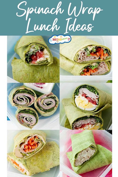 different spinach wrap recipes Spinach And Herb Tortilla Wrap Recipes, Healthy Spinach Wraps, Spinach Herb Wrap Recipes, Spinach Tortilla Wraps Lunch Ideas, Turkey Lunch Wraps, Chicken Spinach Wrap Recipes, Spinach Wrap Ideas Lunches, Spinach Wraps Recipes, High Protein Wraps Lunches