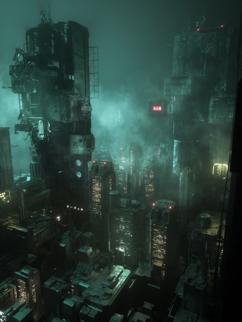 Dark Cyberpunk, Dystopian Art, Scifi City, Sci Fi Architecture, Sci Fi Landscape, Sci Fi City, Phone Screen Wallpaper, Cyberpunk Aesthetic, Cyberpunk City