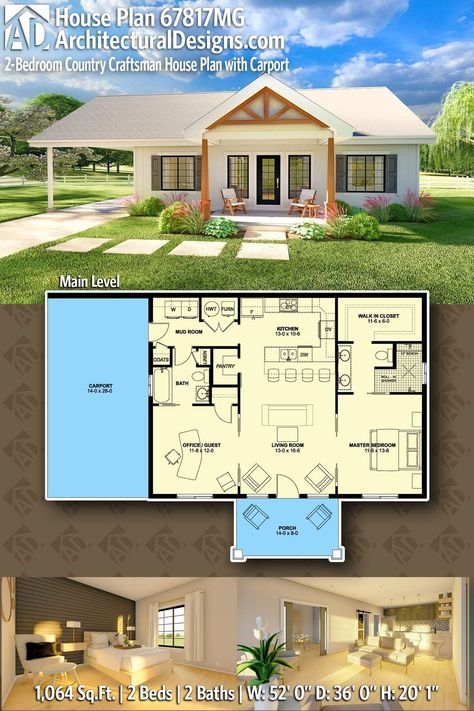 Small House Blueprints 2 Bedroom, 2 Bedroom Craftsman House Plans, 2 Bedroom Barndominium Ideas, 2 Master Bedrooms House Plans, Small House Floor Plans 2 Bedroom, 2 Bedroom Tiny House Floor Plans, 1100 Sq Ft House Plans, Small House Plans 2 Bedroom, House Plan With Carport