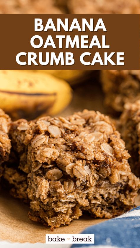 Chocolate Chip Crumb Cake, Banana Crumb Cake, Crumb Cake Recipe, Cake Delicious, Oatmeal Cake, Banana Chocolate, Coffee Cake Recipes, Banana Oatmeal, Crumb Cake