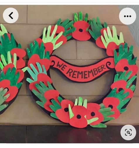 Remembrance Preschool Activities, Remembrance Week Activities, Remembrance Day Craft For Preschoolers, Rememberance Day Wreath Craft, Remembrance Day Poppy Wreath, Defence Day Crafts For Kids, Poppy Arts And Crafts Kids, Preschool Poppy Wreath, Anzac Day Craft Toddlers