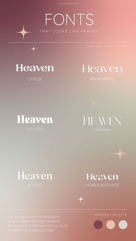 typography free fonts Angelic Graphic Design, Heaven Logo Design, Heaven Graphic Design, Art Logo Aesthetic, Ethereal Logo Design, Calming Fonts, Aura Font, Ethereal Typography, Angelic Font