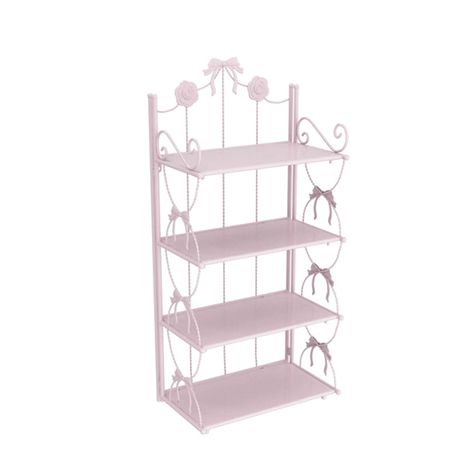 PRICES MAY VARY. Material:The pink shelves is handmade of iron.Stable structure, durable Foldable:Clever,collapsible design folds for compact storage when not in use Beautifully Design:Simple style,very beatiful.Adorable bow-knot shape can complement any home decoration.Make your space charming and reflecting the elegance and comfort of life Multipurpos:You can see a lot of possibilities in this counter shelf.make it a desktop organizer for your office supplies and kithcen organizer, or use it a 4 Tier Shelf Decor Living Room, Kawaii Furniture Bedrooms, Cute Things For Room Decor, Cute Room Stuff, Cute Room Pink, Room Decor To Buy, Pastel Office Decor, Room Decor Shelves, Stuff For Room