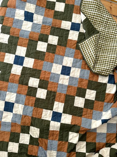 Joz Makes Quilts Quilts Made Out Of Mens Shirts, Diamond Patchwork Quilt, Scrappy Checkerboard Quilts, Fall Quilt Color Schemes, Quilt Designs For Men, Quilt For A Man, Timeless Quilt Patterns, Neutral Quilts Ideas Farmhouse, Quilting Cotton Projects