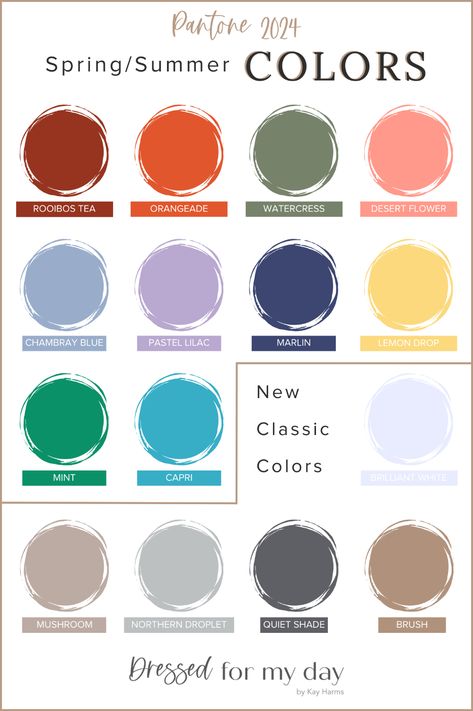 The Trending COLORS of Spring/Summer 2024 - Dressed for My Day Spring Pantone, Summer Color Trends, Dressed For My Day, Trending Colors, Spring Color Palette, Summer Shades, Summer Color Palette, Color Trends Fashion, Spring Summer 2024