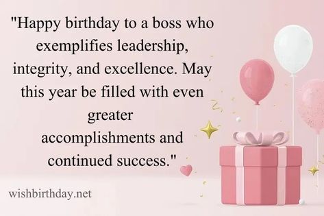 Hello Friends! Are you looking for the best happy birthday wishes for boss to celebrate your boss birthday with joy? Look no further! In this article, We have gathered impressive happy birthday wishes, quotes, and messages for boss that will be used to wish happy birthday to boss and make them feel happy and cherished.  […] The post 35+ Best Happy Birthday Wishes, Quotes, & Messages For Boss [2023] first app... Birthday Wishes For Boss Lady, Happy Birthday To Boss, Boss Birthday Wishes, Bosses Birthday, Birthday Greetings For Boss, Best Happy Birthday Wishes Quotes, Happy Birthday Wishes Quotes Messages, Birthday Message For Boss, Happy Birthday Boss Lady