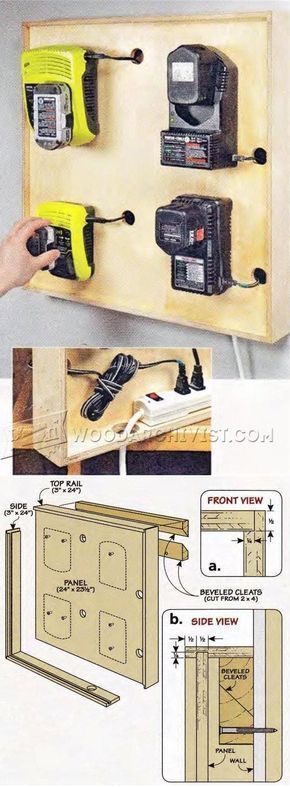 Hobby Workbench, Tool Charging Station, Small Garage Organization, Garage Organization Systems, Overhead Garage Storage, Power Tool Storage, Garage Tool Organization, Woodworking Tools Storage, Diy Rangement