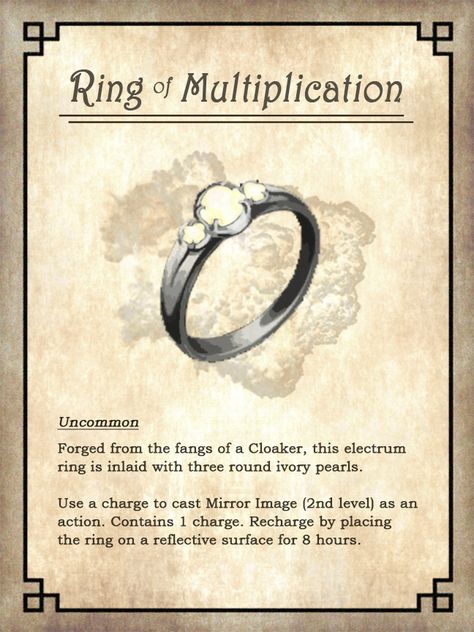 Dnd Non Magical Items, Dnd 5e Magic Rings, Dnd 5e Uncommon Magic Items, Dnd Magic Items Homebrew Ring, Dnd 5e Wondrous Items, Dnd 5e Items, Dnd Magic Rings, Dnd Homebrew Items Funny, Dungeons And Dragons Magic Items