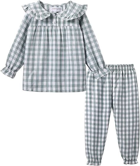 Amazon.com: Mud Kingdom Baby Pajamas for Girls Kids Clothes Sets Button Down Lattice Peter Pan Collar Sleepwear Green 2T: Clothing, Shoes & Jewelry Girls Pajama, Girl Pajamas, Classic Pajamas, Cute Pajama Sets, Toddler Pajamas, Pajama Suit, Baby Pajamas, Night Suit, Versatile Outfits