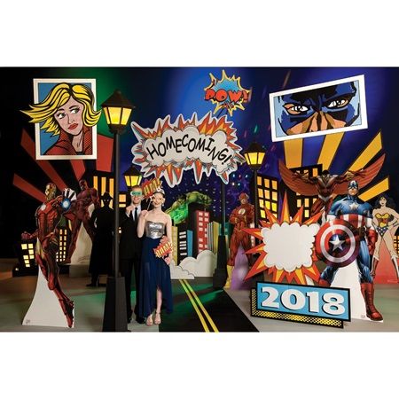 Superhero City Complete Theme City Prom Theme, Superhero City, Prom Decorations, Homecoming Floats, Parade Float Supplies, Prom Favors, Homecoming Themes, Prom Themes, Casa Halloween